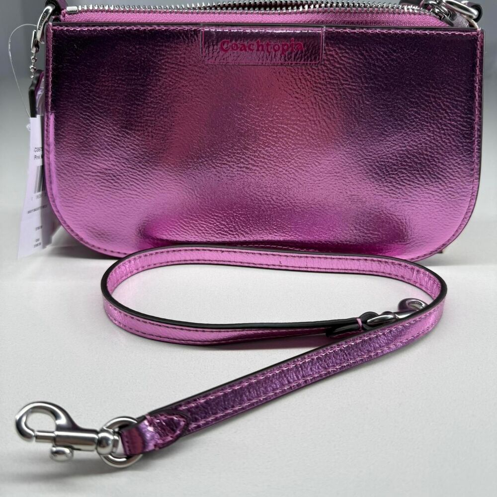 Coach Small Wavy Shoulder Bag In Metallic Coachtopia